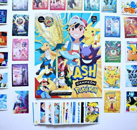Pokémon, Ash Campeon: Álbum Completo a Pegar [Todas sus láminas]