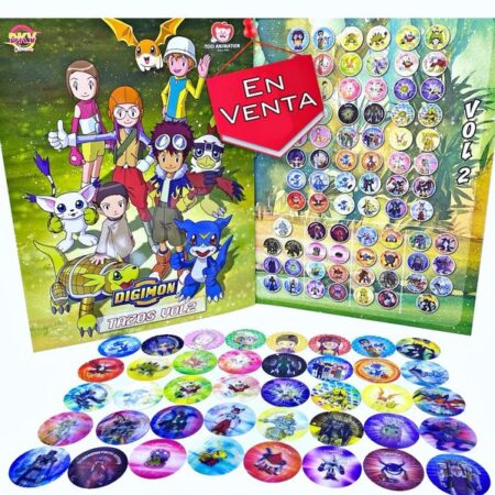Digimon, Tazos Colección 2 + Coleccionador [Digimon Taps]: Álbum Completo a Pegar [Todas sus láminas]